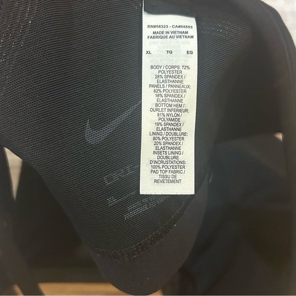 Nike Dri-FIT Black Mesh Swoosh Sports Bra Women’s XL - Picture 4 of 5